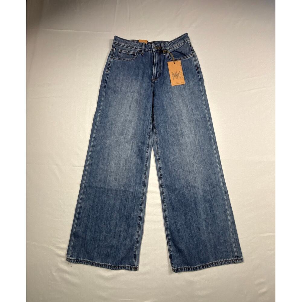 EKKO NWT Cotton Blend Jeans W26 L28 Women's Flared Pants Blue New Fall Indigo